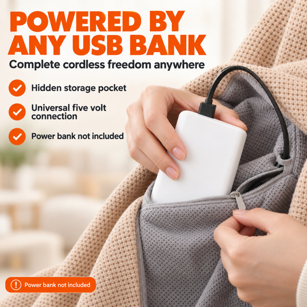 Cosy Hands-Free USB Heated Shawl - Demo Ozerty