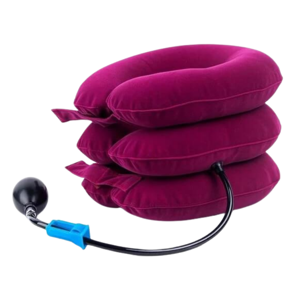 Cervical neck traction inflatable collar