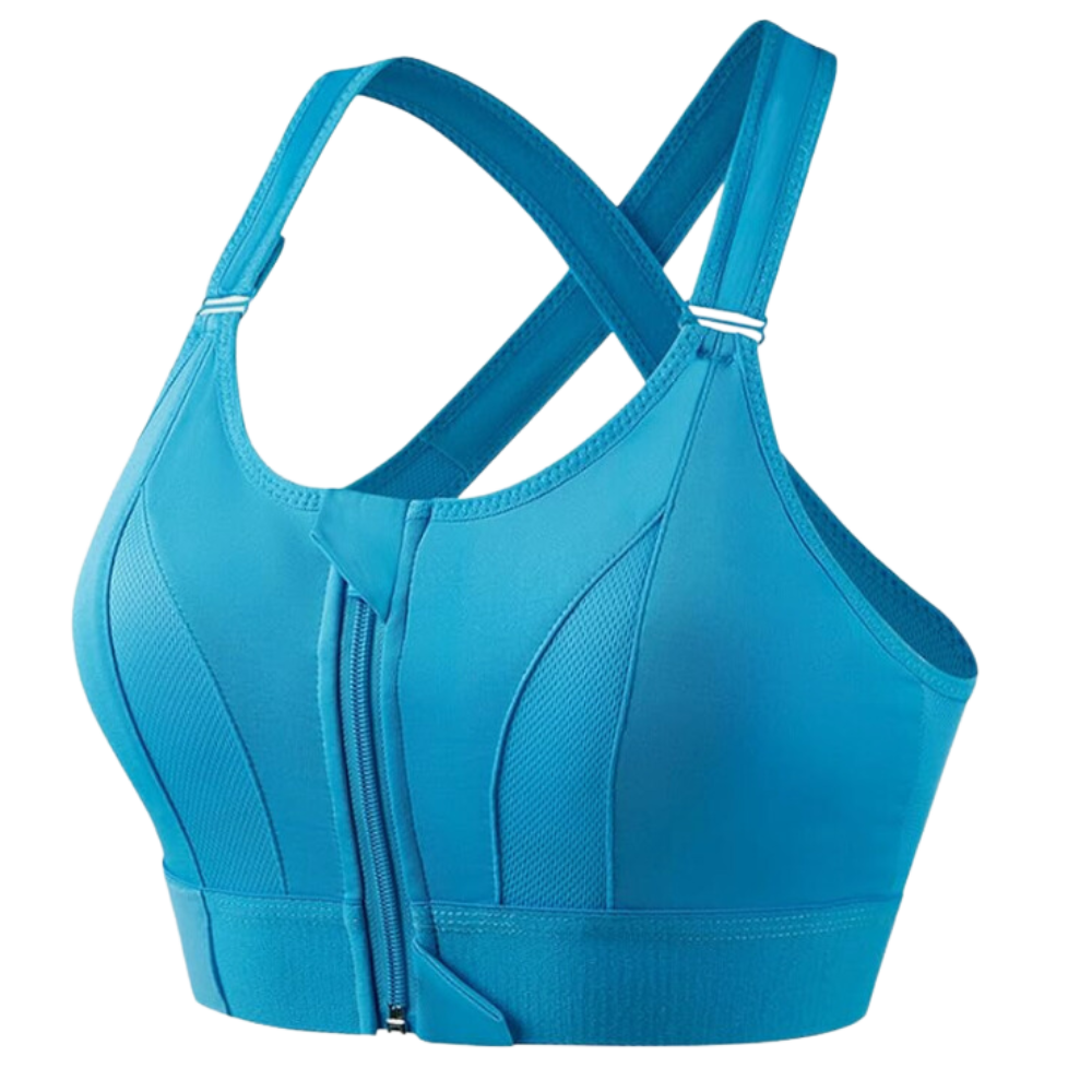 Maximum Support Racerback Sport Bra -Blue - Ozerty